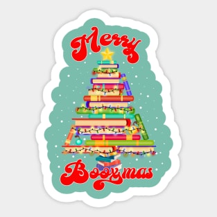 Merry Booxmas-Teachers, Students,Book Lovers, Christmas Sticker